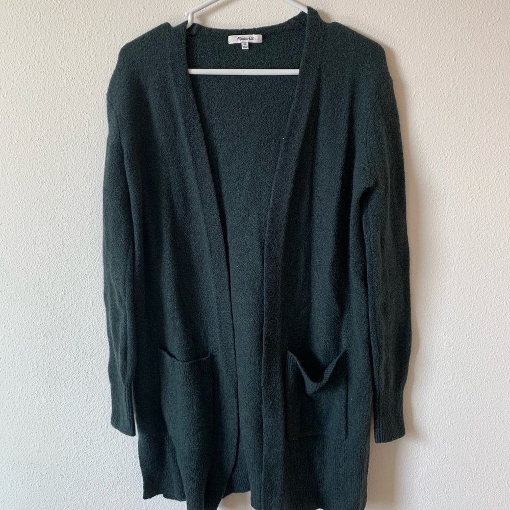 Madewell forest green cardigan